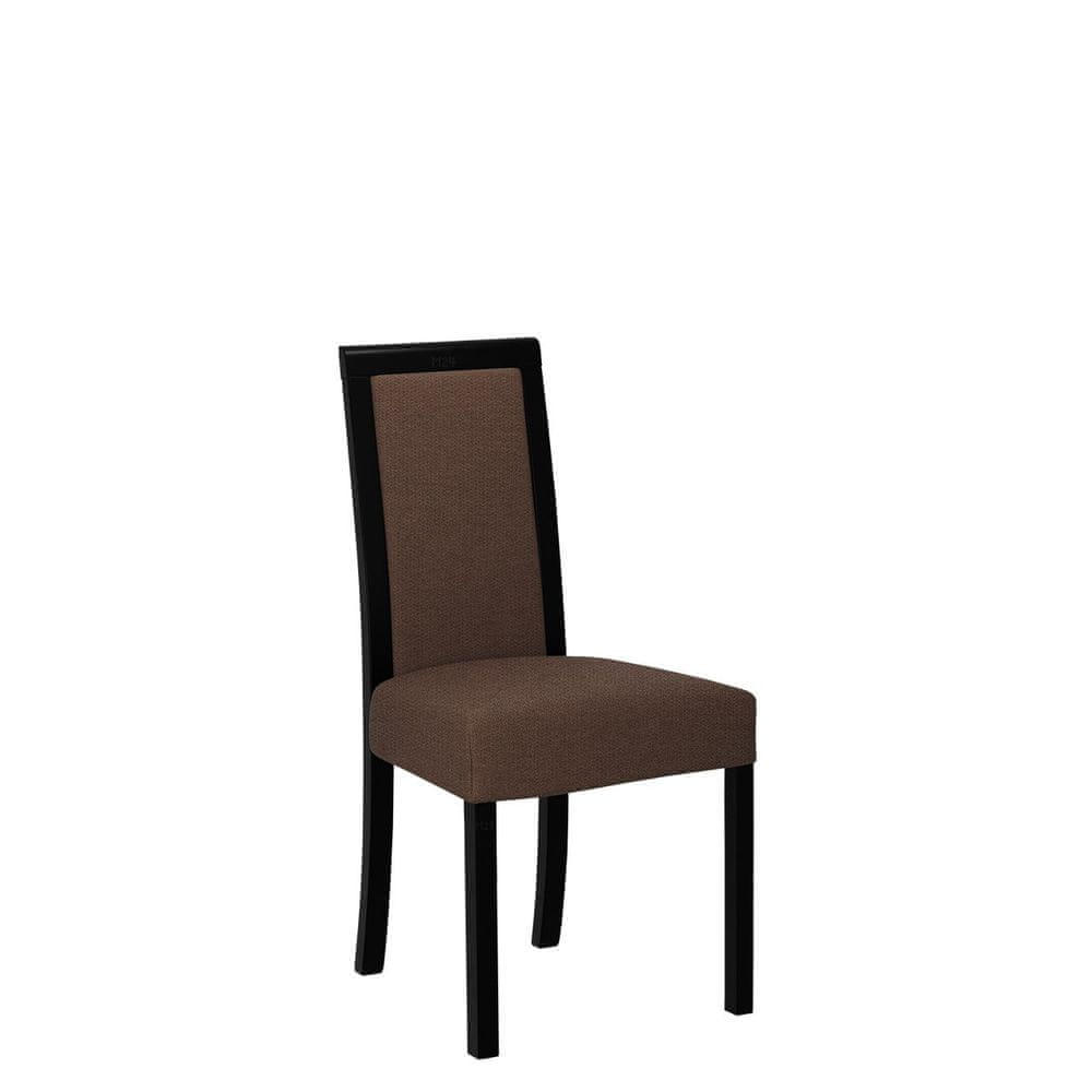 Veneti Jedálenská stolička s látkovým poťahom ENELI 3 - čierna / hnedá 2